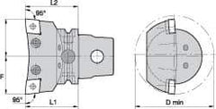 Kennametal - Right Hand Cut, Size KM63, CN.. Insert Compatiblity, Internal Modular Turning & Profiling Cutting Unit Head - 43mm Ctr to Cutting Edge, 60mm Head Length, Through Coolant, Series Kenlever - USA Tool & Supply