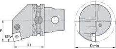 Kennametal - Left Hand Cut, Size KM63, SN.. Insert Compatiblity, Internal Modular Turning & Profiling Cutting Unit Head - 43mm Ctr to Cutting Edge, 60mm Head Length, Through Coolant, Series Kenlever - USA Tool & Supply