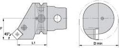 Kennametal - Left Hand Cut, Size KM63, SN.. Insert Compatiblity, Internal Modular Turning & Profiling Cutting Unit Head - 43mm Ctr to Cutting Edge, 72mm Head Length, Through Coolant, Series Kenlever - USA Tool & Supply