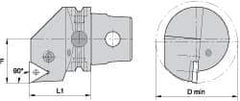 Kennametal - Right Hand Cut, Size KM63, TN.. Insert Compatiblity, Internal Modular Turning & Profiling Cutting Unit Head - 43mm Ctr to Cutting Edge, 60mm Head Length, Through Coolant, Series Kenlever - USA Tool & Supply