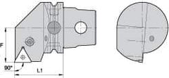 Kennametal - Right Hand Cut, Size KM63, TN.. Insert Compatiblity, External Modular Turning & Profiling Cutting Unit Head - 43mm Ctr to Cutting Edge, 60mm Head Length, Through Coolant, Series Kenlever - USA Tool & Supply
