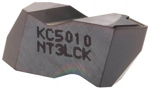 Kennametal - NT3 K Grade KC5010, Internal/External Partial Profile 60° Threading Insert - 2.5 to 40mm & 6 to 11 TPI Ext Pitch, 40mm & 6 TPI Int Pitch, Left Hand Insert, TiAlN Finish, Carbide - USA Tool & Supply