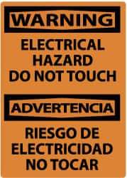 NMC - "Warning - Electrical Hazard - Do Not Touch", 14" Long x 10" Wide, Rigid Plastic Safety Sign - Rectangle, 0.05" Thick, Use for Accident Prevention - USA Tool & Supply