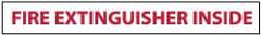 NMC - Fire Extinguisher Inside, Pressure Sensitive Vinyl Fire Sign - 16" Wide x 2" High, Glow-in-the-Dark - USA Tool & Supply