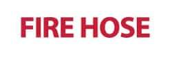 NMC - Fire Hose, Pressure Sensitive Vinyl Fire Sign - 12" Wide x 4" High, Glow-in-the-Dark - USA Tool & Supply