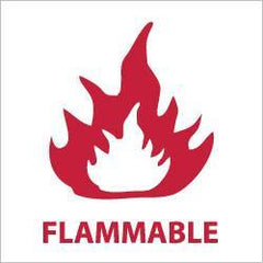 NMC - "FLAMMABLE", 7" Long x 7" Wide, Rigid Plastic Safety Sign - Square, 0.05" Thick, Use for Hazardous Materials - USA Tool & Supply