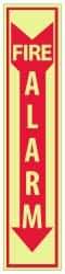NMC - Fire Alarm, Plastic Fire Sign - 4" Wide x 18" High, Glow-in-the-Dark - USA Tool & Supply