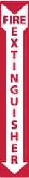 NMC - Fire Extinguisher, Plastic Fire Sign - 4" Wide x 24" High, Glow-in-the-Dark - USA Tool & Supply