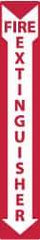 NMC - Fire Extinguisher, Pressure Sensitive Vinyl Fire Sign - 4" Wide x 24" High, Glow-in-the-Dark - USA Tool & Supply