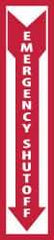 NMC - "Emergency Shut-Off", 18" Long x 4" Wide, Rigid Plastic Safety Sign - Rectangle, 0.05" Thick, Use for Accident Prevention - USA Tool & Supply
