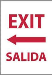 NMC - Exit, Pressure Sensitive Vinyl Exit Sign - 14" Wide x 20" High, English/Spanish - USA Tool & Supply
