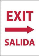 NMC - Exit, Plastic Exit Sign - 14" Wide x 20" High, English/Spanish - USA Tool & Supply