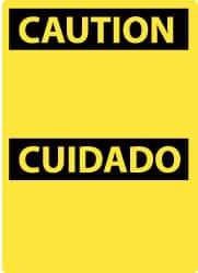 NMC - "Caution - Blank No Legend", 14" Long x 10" Wide, Aluminum Safety Sign - Rectangle, 0.04" Thick, Use for Workplace/Safety - USA Tool & Supply