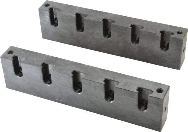 Snap Jaws - 8" Wide x 2-1/2" High x 1-1/4" Thick, Flat/No Step Vise Jaw - Soft, Steel, Fixed Jaw, Compatible with 6" Vises - USA Tool & Supply