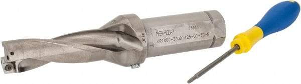 Iscar - 3" Max Drill Depth, 3xD, 1" Diam, Indexable Insert Drill - 2 Inserts, 1-1/4" Shank Diam, Straight Shank - USA Tool & Supply