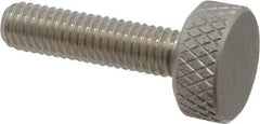 Gibraltar - #10-32 Knurled Shoulderless Grade 18-8 Stainless Steel Thumb Screw - 15/16" OAL, 7/16" Head Diam x 3/16" Head Height - USA Tool & Supply