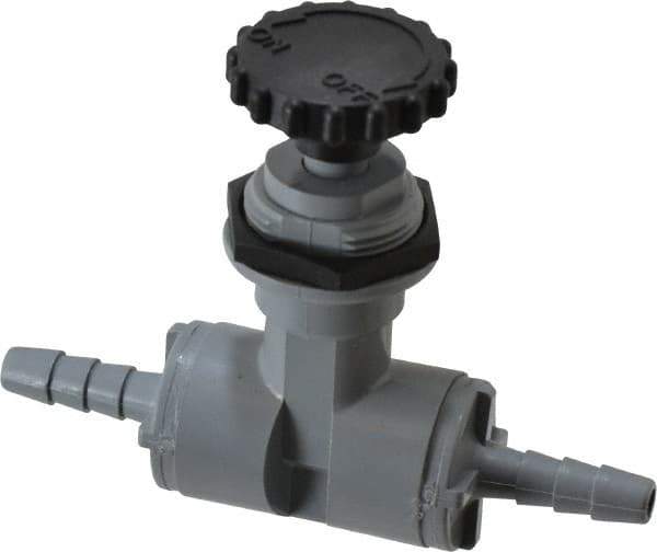 Specialty Mfr - 1/4" Pipe, Inline Needle Valve - EPDM Seal, Barbed x Barbed Ends, PVC Valve, 125 Max psi - USA Tool & Supply