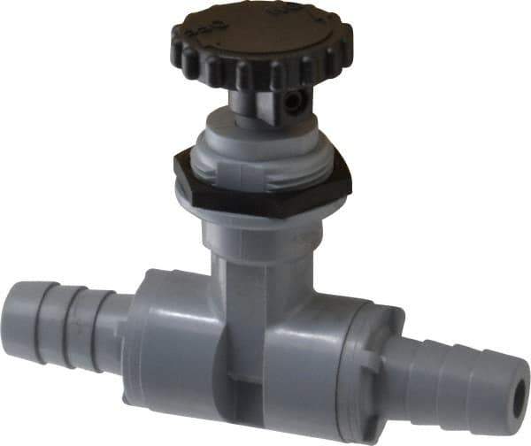 Specialty Mfr - 1/2" Pipe, Inline Needle Valve - EPDM Seal, Barbed x Barbed Ends, PVC Valve, 125 Max psi - USA Tool & Supply