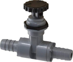 Specialty Mfr - 1/2" Pipe, Inline Needle Valve - EPDM Seal, Barbed x Barbed Ends, PVC Valve, 125 Max psi - USA Tool & Supply