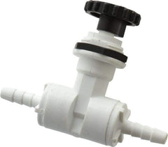Specialty Mfr - 1/4" Pipe, Inline Needle Valve - PTFE Seal, Barbed x Barbed Ends, Polypropylene Valve, 125 Max psi - USA Tool & Supply