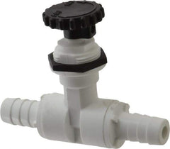 Specialty Mfr - 1/2" Pipe, Inline Needle Valve - PTFE Seal, Barbed x Barbed Ends, Polypropylene Valve, 125 Max psi - USA Tool & Supply