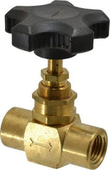 Specialty Mfr - 1/4" Pipe, Inline Needle Valve - FNPT x FNPT Ends, Brass Valve, 500 Max psi - USA Tool & Supply