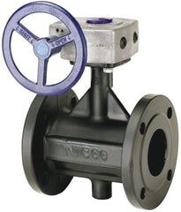 NIBCO - 8" Pipe, Flanged Butterfly Valve - Bare Stem Handle, Ductile Iron Body, Polyamide Seat, 285 WOG, EPDM Coated Ductile Iron Disc, Stainless Steel Stem - USA Tool & Supply