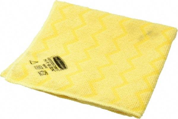 Rubbermaid - Dry Microfiber Wipes - 16" x 16" Sheet Size, Yellow - USA Tool & Supply