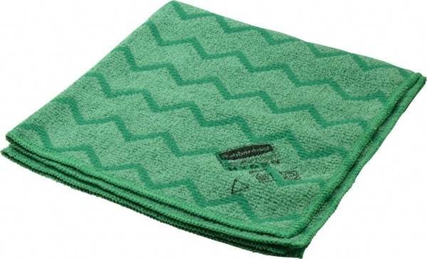 Rubbermaid - Dry Microfiber Wipes - 16" x 16" Sheet Size, Green - USA Tool & Supply