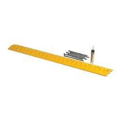 Eagle - 72" Long x 10" Wide x 2" High, Speed Bump with Cable Protector - Yellow, High Density Polyethylene - USA Tool & Supply