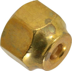 Parker - 3/8 x 1/4" Tube OD, 45° Brass Flared Tube Short Nut - 5/8-18 UNF, Flare Ends - USA Tool & Supply