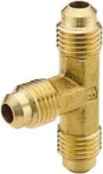 Parker - 1/2 x 1/2 x 3/8" Tube OD, 45° Brass Flared Tube Union Tee - Flare x Flare x Flare Ends - USA Tool & Supply
