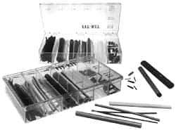 Alpha Wire - 82 Piece, Black, Heat Shrink Electrical Tubing Kit - Nylon, PVC, PVDF, SR-XLPO and XLPO - USA Tool & Supply