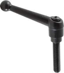 KIPP - 1/2-13, 0.98" Hub Diam, Zinc Die Cast (Steel Components) Threaded Stud Adjustable Clamping Lever - 2.36" Stud Length, 4-1/4" OAL, 2.64" High - USA Tool & Supply