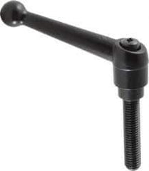 KIPP - 1/2-13, 0.98" Hub Diam, Zinc Die Cast (Steel Components) Threaded Stud Adjustable Clamping Lever - 2.36" Stud Length, 4-1/4" OAL, 2.64" High - USA Tool & Supply