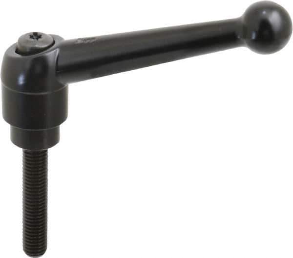 KIPP - M10 x 1.5, 25mm Hub Diam, Zinc Die Cast (Steel Components) Metric Threaded Stud Adjustable Clamping Lever - 50mm Stud Length, 108mm OAL, 67mm High - USA Tool & Supply