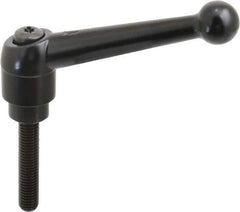 KIPP - M10 x 1.5, 25mm Hub Diam, Zinc Die Cast (Steel Components) Metric Threaded Stud Adjustable Clamping Lever - 50mm Stud Length, 108mm OAL, 67mm High - USA Tool & Supply
