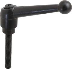 KIPP - M10 x 1.5, 25mm Hub Diam, Zinc Die Cast (Steel Components) Metric Threaded Stud Adjustable Clamping Lever - 60mm Stud Length, 108mm OAL, 67mm High - USA Tool & Supply