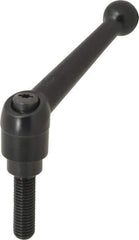 KIPP - M12 x 1.75, 25mm Hub Diam, Zinc Die Cast (Steel Components) Metric Threaded Stud Adjustable Clamping Lever - 40mm Stud Length, 108mm OAL, 67mm High - USA Tool & Supply