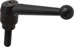 KIPP - 1/2-13, 1.18" Hub Diam, Zinc Die Cast (Steel Components) Threaded Stud Adjustable Clamping Lever - 1.57" Stud Length, 4.96" OAL, 3.11" High - USA Tool & Supply
