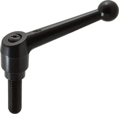 KIPP - 5/8-11, 1.18" Hub Diam, Zinc Die Cast (Steel Components) Threaded Stud Adjustable Clamping Lever - 1.97" Stud Length, 4.96" OAL, 3.11" High - USA Tool & Supply