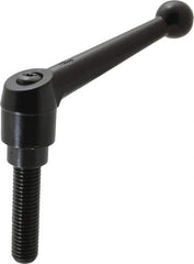 KIPP - 5/8-11, 1.18" Hub Diam, Zinc Die Cast (Steel Components) Threaded Stud Adjustable Clamping Lever - 2.36" Stud Length, 4.96" OAL, 3.11" High - USA Tool & Supply