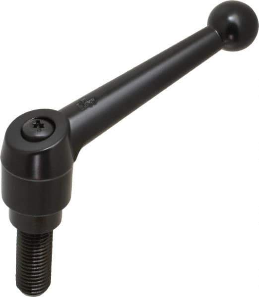 KIPP - M16 x 2.0, 30mm Hub Diam, Zinc Die Cast (Steel Components) Metric Threaded Stud Adjustable Clamping Lever - 40mm Stud Length, 126mm OAL, 79mm High - USA Tool & Supply