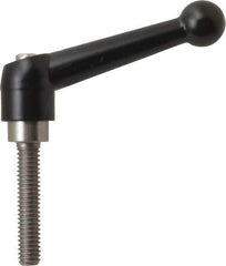 KIPP - 5/16-18, 0.71" Hub Diam, Zinc Die Cast (Stainless Steel Components) Threaded Stud Adjustable Clamping Lever - 1.57" Stud Length, 2.87" OAL, 1.79" High - USA Tool & Supply