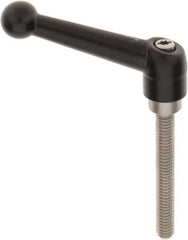 KIPP - 5/16-18, 0.71" Hub Diam, Zinc Die Cast (Stainless Steel Components) Threaded Stud Adjustable Clamping Lever - 2.36" Stud Length, 2.87" OAL, 1.79" High - USA Tool & Supply