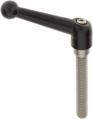 KIPP - M10 x 1.5, 18mm Hub Diam, Zinc Die Cast (Stainless Steel Components) Metric Threaded Stud Adjustable Clamping Lever - 60mm Stud Length, 73mm OAL, 45.5mm High - USA Tool & Supply