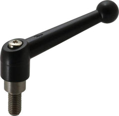 KIPP - M10 x 1.5, 21mm Hub Diam, Zinc Die Cast (Stainless Steel Components) Metric Threaded Stud Adjustable Clamping Lever - 20mm Stud Length, 90mm OAL, 57.5mm High - USA Tool & Supply