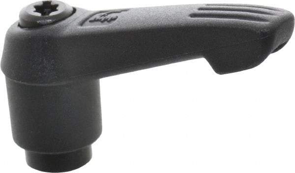 KIPP - 1/4-20, 0.51" Hub Diam, Glass Fiber (Steel Components) Tapped Adjustable Clamping Lever - 1.85" OAL, 1.18" High, 0.35" Hole Depth - USA Tool & Supply