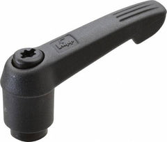 KIPP - M5 x 0.8, 13mm Hub Diam, Glass Fiber (Steel Components) Tapped Adjustable Clamping Lever - 47mm OAL, 30mm High, 9mm Hole Depth - USA Tool & Supply