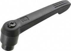 KIPP - 5/16-18, 0.85" Hub Diam, Glass Fiber (Steel Components) Tapped Adjustable Clamping Lever - 3.6" OAL, 2.11" High, 0.55" Hole Depth - USA Tool & Supply